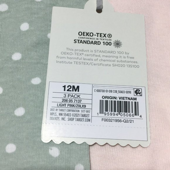 Cloud Island 12 months 3 pack Pull-On Pants Light Pink Green Teal Blue - Picture 3 of 12